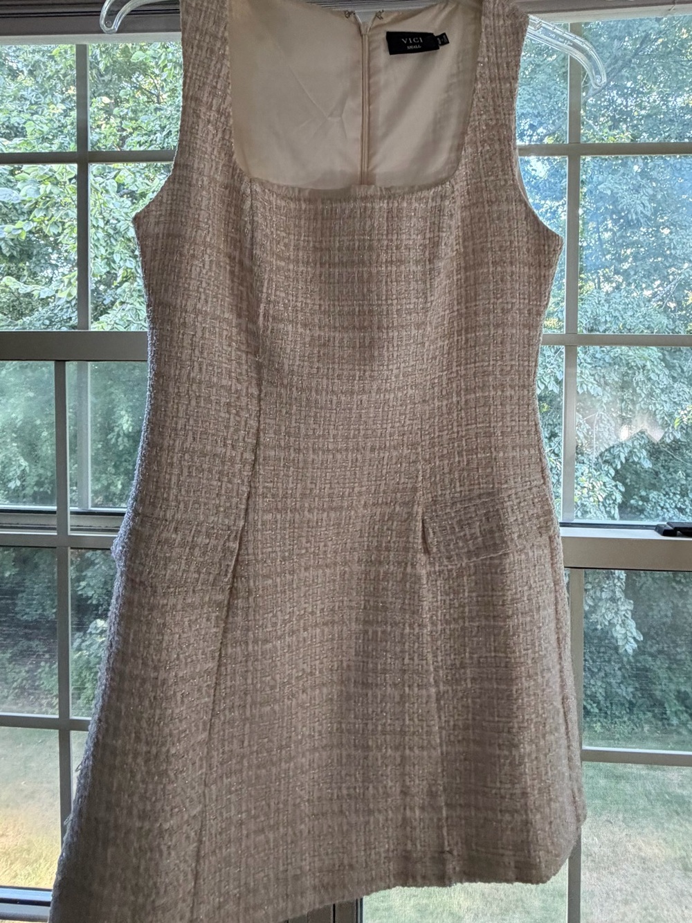 Vici Cream Tweed Sleeveless Mini Dress